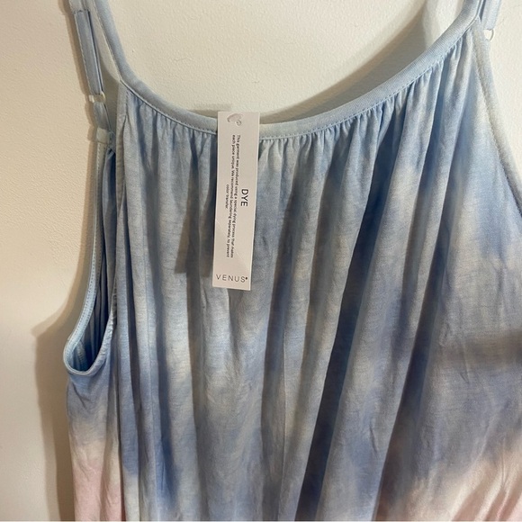 Venus Tie Dye Romper NEW 1X Belted Shorts One Piece Blue Brown Ombré Pink - Picture 5 of 8
